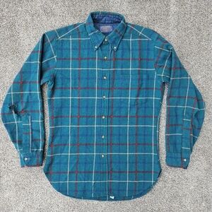 Vintage 60s Pendleton Plaid Shirt Long Sleeve Button Down 100% Wool USA Mens SM